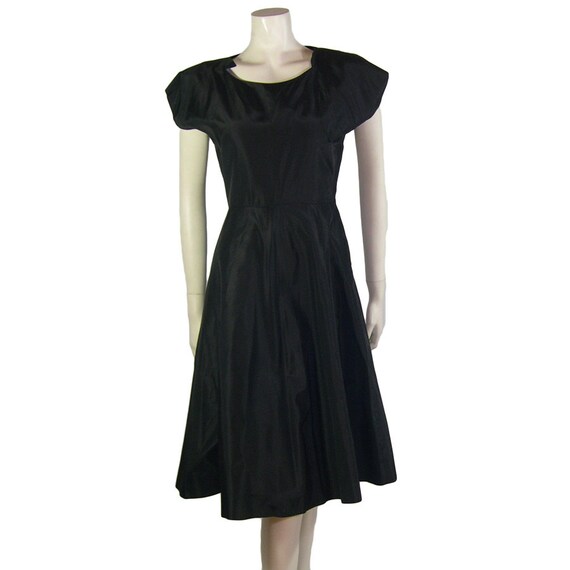 Taffeta Vintage Black Cocktail Dress / Jacket Sui… - image 5