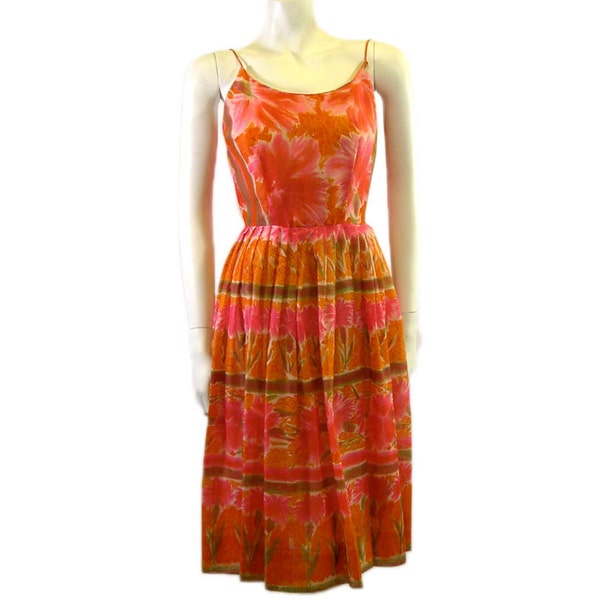 1950s JERRY GILDEN Floral Cotton Palazzo Jumpsuit | small main image 0