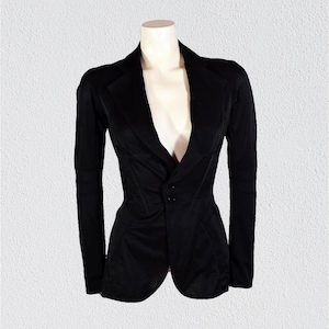 Comme des Garcons Black Boyfriend Jacket by Junya Watanabe 2003. Size UK8-10