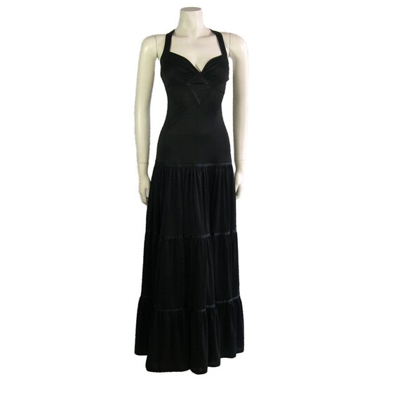 Vintage Black Radley Full Length Evening Dress - M