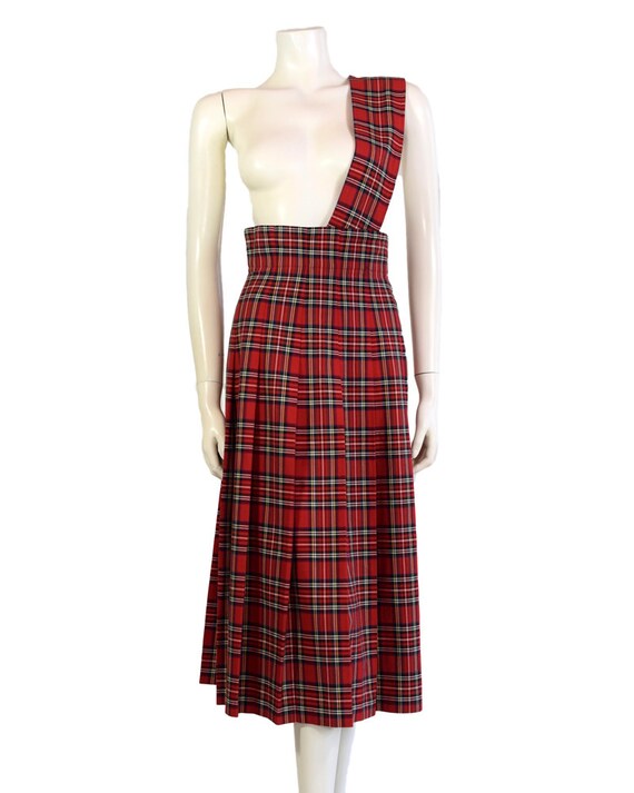 tartan dungaree dress