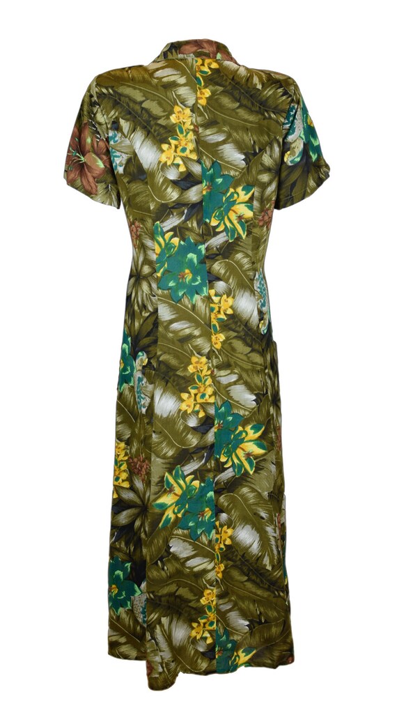 1980s Vintage Floral Tropical Printed Summer Dress - image 5