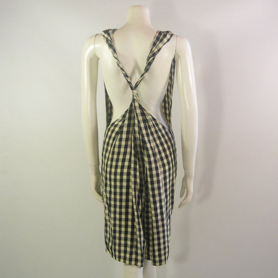 Vintage IS Issey Miyake Check Twisted Dungarees -… - image 5