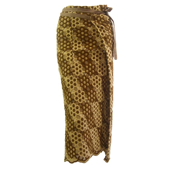 Comme des Garçons, Vintage Comme des Garcons Crochet Knitted Wrap Skirt. 1999. Size UK8-12
