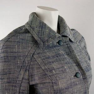 Vintage Daisy Jacke aus Seide / Wolle Tweed. 1970er Jahre.