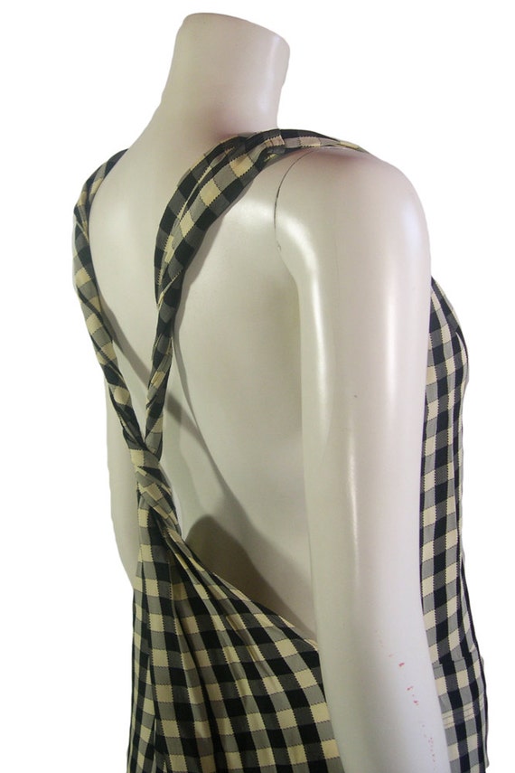 Vintage IS Issey Miyake Check Twisted Dungarees -… - image 2