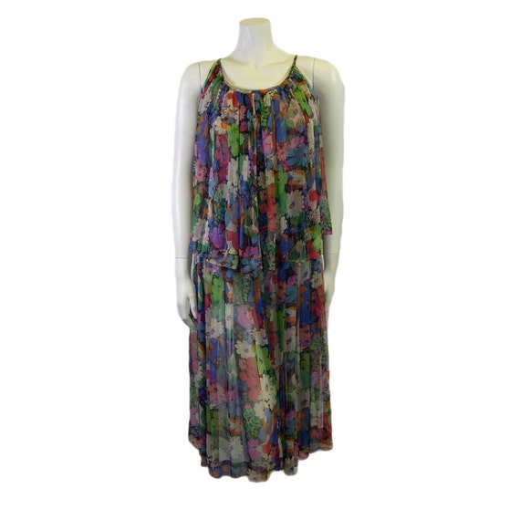 Vintage Jean Muir Silk Printed Summer Dress 1970s