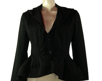 Chaqueta negra New-look de Comme des Garcons, de Junya Watanabe, 2002. Talla UK8-10