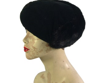 Vintage Black Fur Hat by Stephen Jones 1980s
