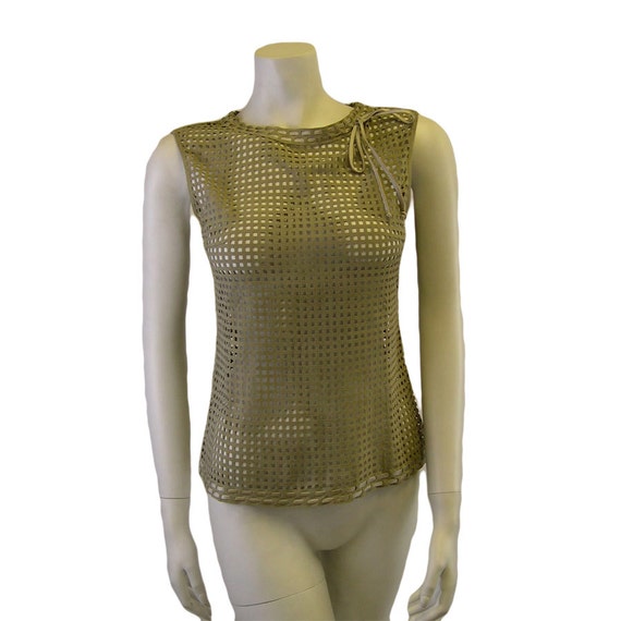 Vintage Valentino Suede Laser-cut Tunic Top 1990s - image 1