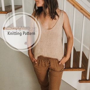 Knitting Pattern // The Weekender Tank Top // Knit Top // Summer Knitting Pattern // Beginner Pattern // Simply Maggie