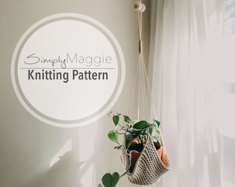 Knitting Pattern // Minimalist Knit Plant Hanger // Plant Decor // Beginner Pattern // Simply Maggie