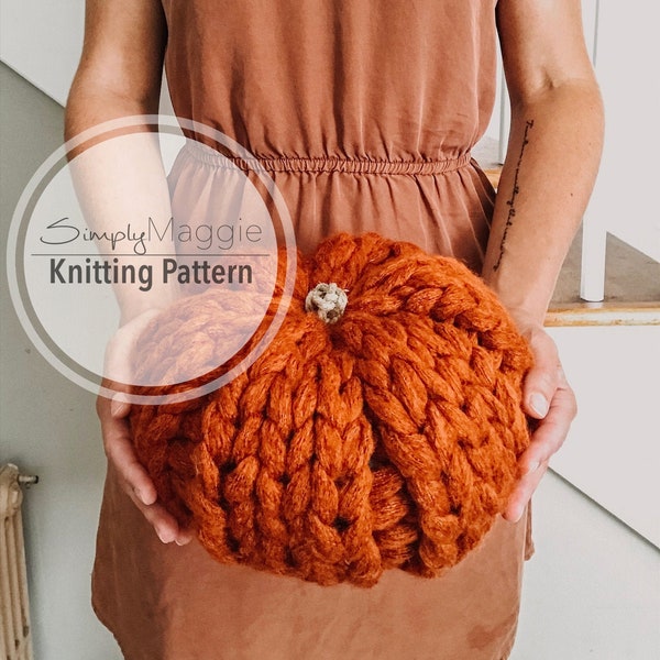 Knitting Pattern // Fall Decor // Chunky Knit Pumpkins // Beginner Pattern // 2 Patterns Included // Simply Maggie