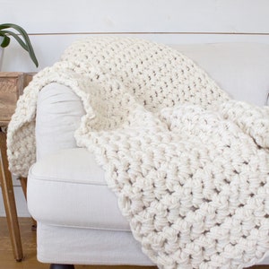 Chunky Knit Blanket // Chunky Throw // Crochet Blanket // 59 by 37 // Simply Maggie image 1