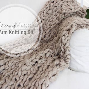 Knitting Kit // Arm Knitting Kit // Throw Blanket // Chunky Throw // Knit Blanket // DIY Kit // 36 by 55 // FREE SHIPPING // Simply Maggie image 7