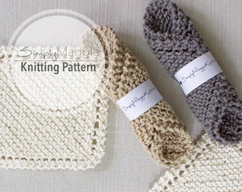 Knitting Pattern // Knit Scrubbies // Knit Wash Cloth // Beginner's Knitting Pattern // 7" by 7" // Simply Maggie