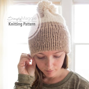 Knitting Pattern // Double-knit Brim Slouchy Beanie // Knit - Etsy