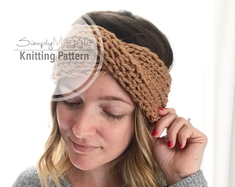 Knitting Pattern // The Coastal Turban // Knit Turban Headband // Beginner's Pattern // Simply Maggie