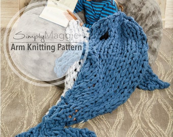 Arm Knitting Pattern // Arm Knit Dolphin Sleep Sack // Animal Blanket // Knitting Pattern // Child's Blanket Pattern // Simply Maggie