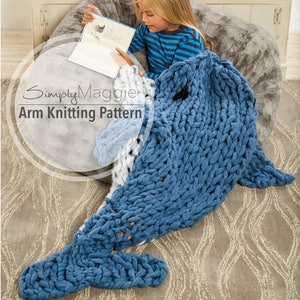 Arm Knitting Pattern // Arm Knit Dolphin Sleep Sack // Animal Blanket // Knitting Pattern // Child's Blanket Pattern // Simply Maggie image 1