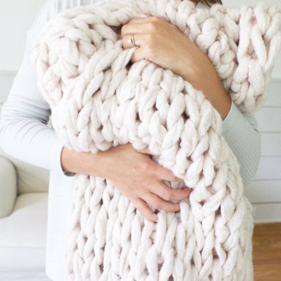 Chunky Knit Blanket Giant Stitch Knit Blanket Chunky Throw