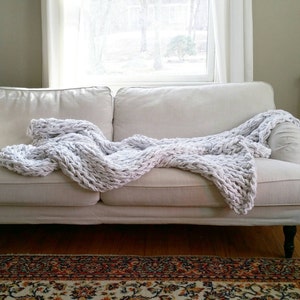 The BIG Arm Knit Blanket // Chunky Blanket // Throw Blanket // Double Size Blanket // Full Size Blanket // 90&quot;x72&quot; // Simply Maggie