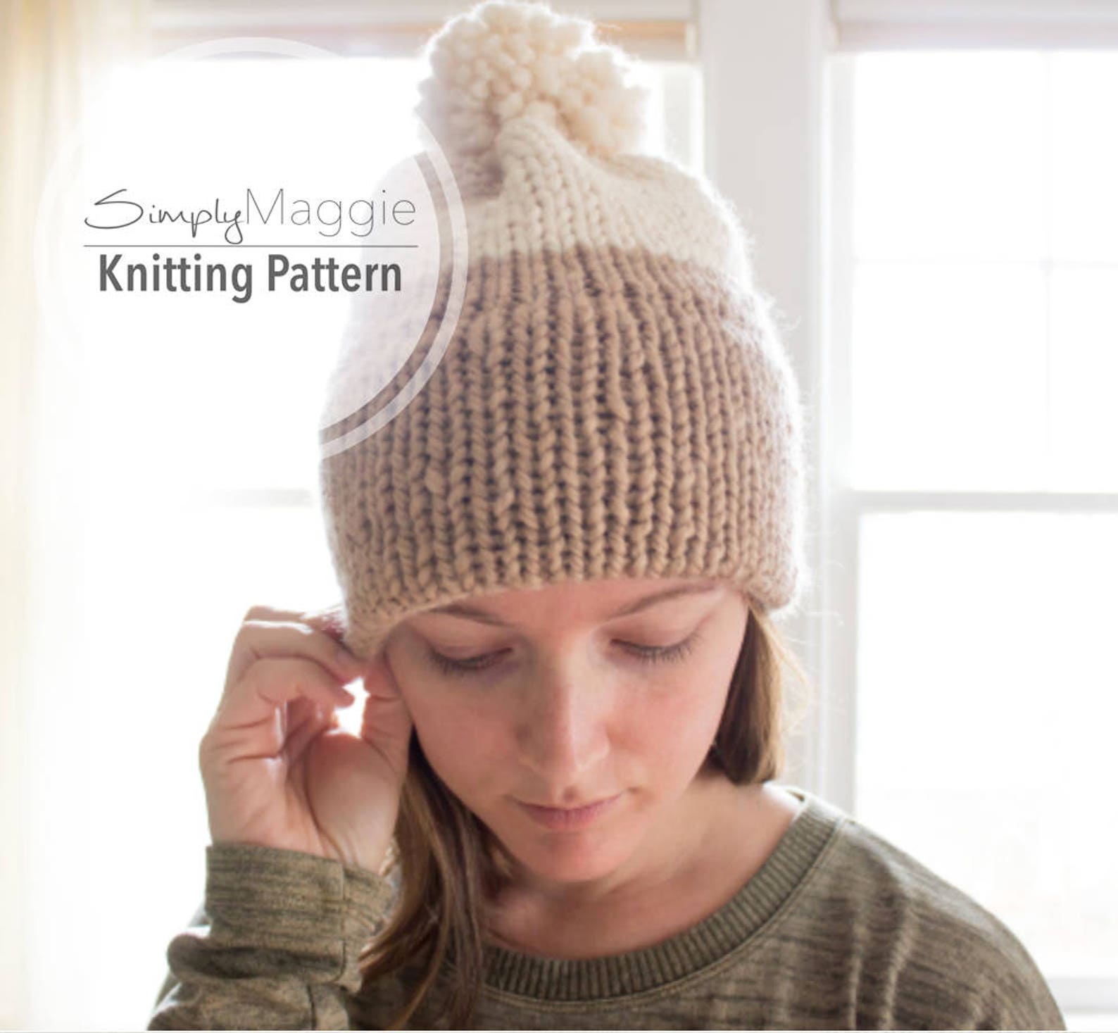 Knitting Pattern // Double-knit Brim Slouchy Beanie // Knit - Etsy