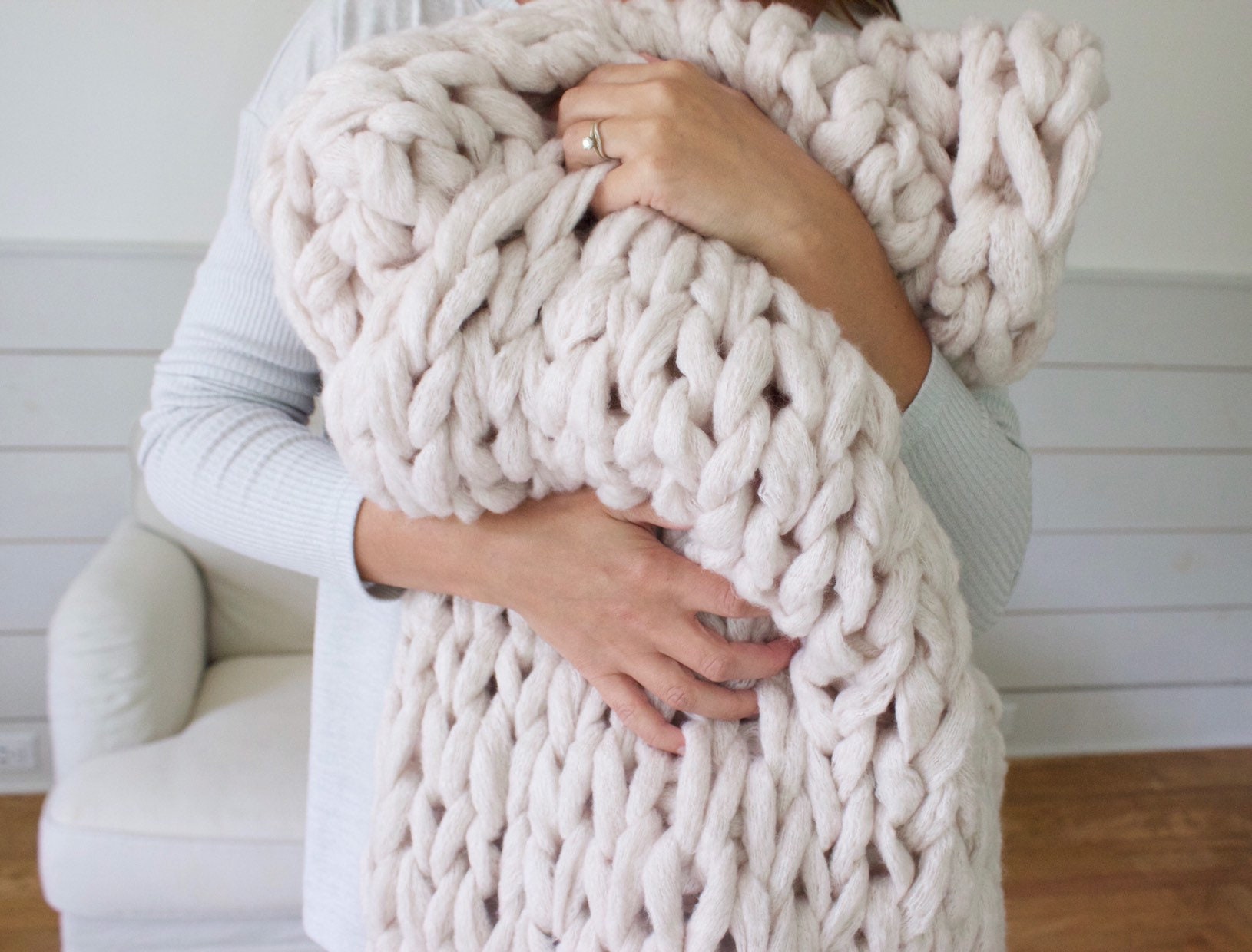 Knitting Kit Arm Knitting Kit Throw Blanket Chunky Throw Knit Blanket DIY Kit 36 by 55 FREE SHIPPING Simply Maggie Etsy Canada