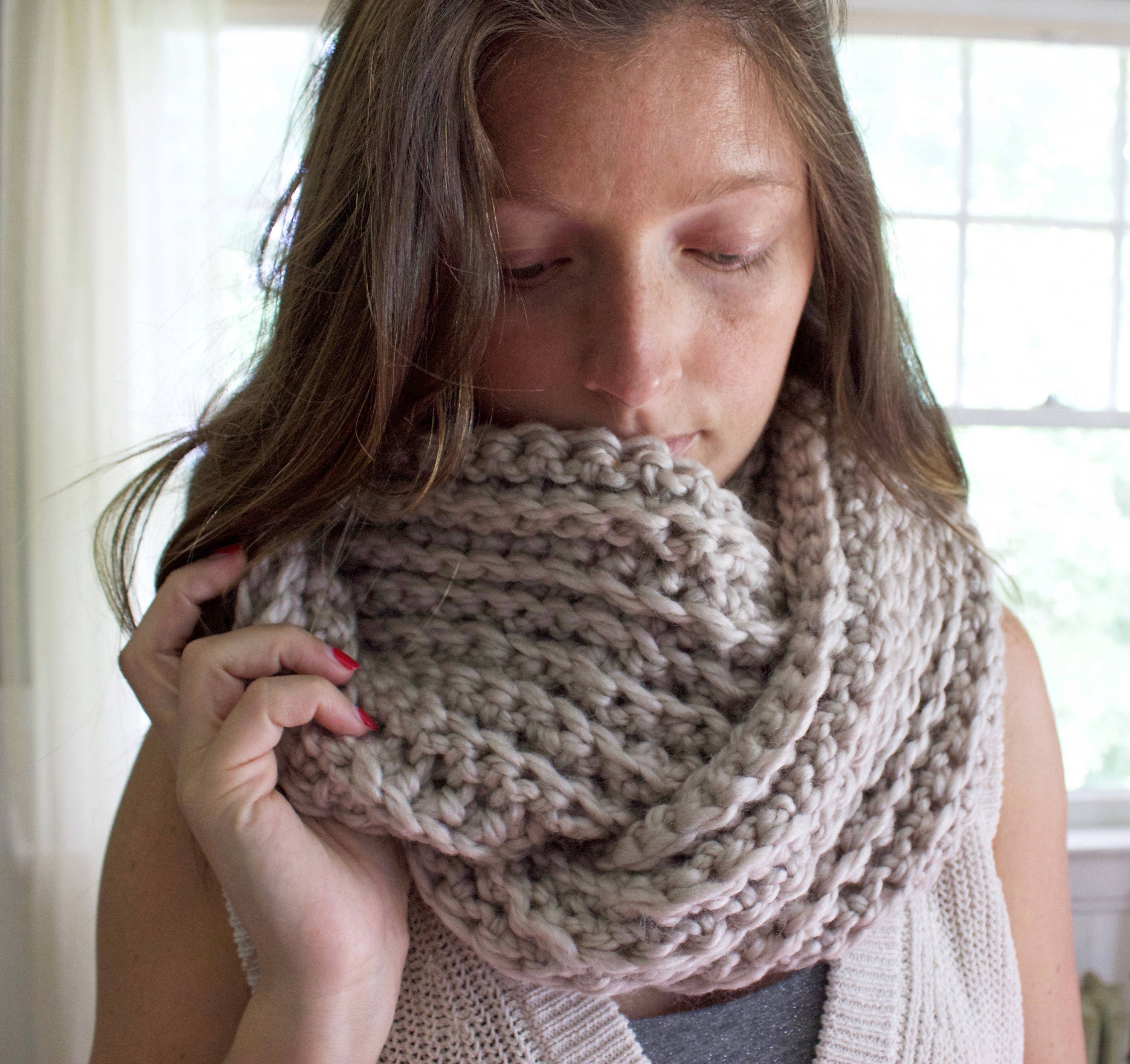 Crochet Pattern // Ribbed Infinity Scarf // Chunky Scarf // Beginner's ...