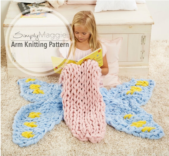 Arm Knitting Pattern // Arm Knit Butterfly Sleep Sack // Animal