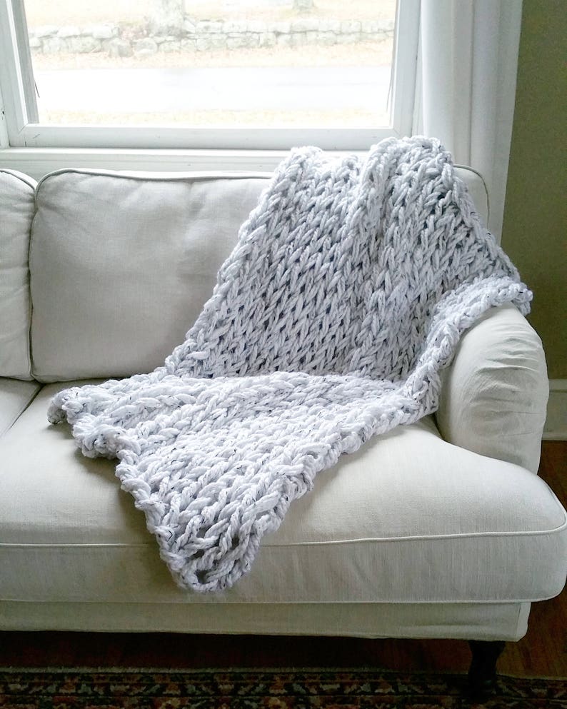 Chunky Knit Blanket // Arm Knit Blanket // Chunky Throw // Etsy