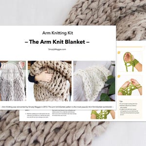 Knitting Kit // Arm Knitting Kit // Throw Blanket // Chunky Throw // Knit Blanket // DIY Kit // 36 by 55 // FREE SHIPPING // Simply Maggie image 2