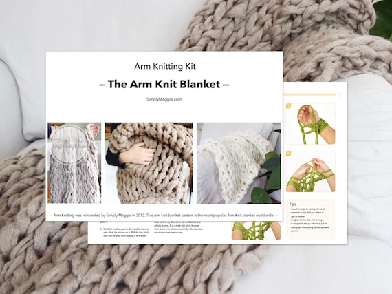 Knitting Kit // Arm Knitting Kit // Throw Blanket // Chunky Throw