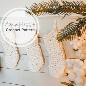 Crochet Pattern // Crochet Christmas Stocking // Christmas Decor // Beginner Pattern // Simply Maggie image 1