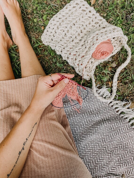 Hand Crochet Pattern Crochet Market Bag Finger Crochet Beginner Pattern Simply Maggie