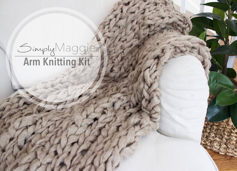 Knitting Kit // Arm Knitting Kit // Throw Blanket // Chunky Throw // Knit Blanket // DIY Kit // 36 by 55 // FREE SHIPPING // Simply Maggie image 7