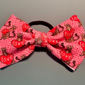 Valentine’s Day Hair Bow with stretchy nylon headband