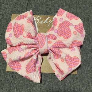 Heart Printed Baby Bow Headwrap