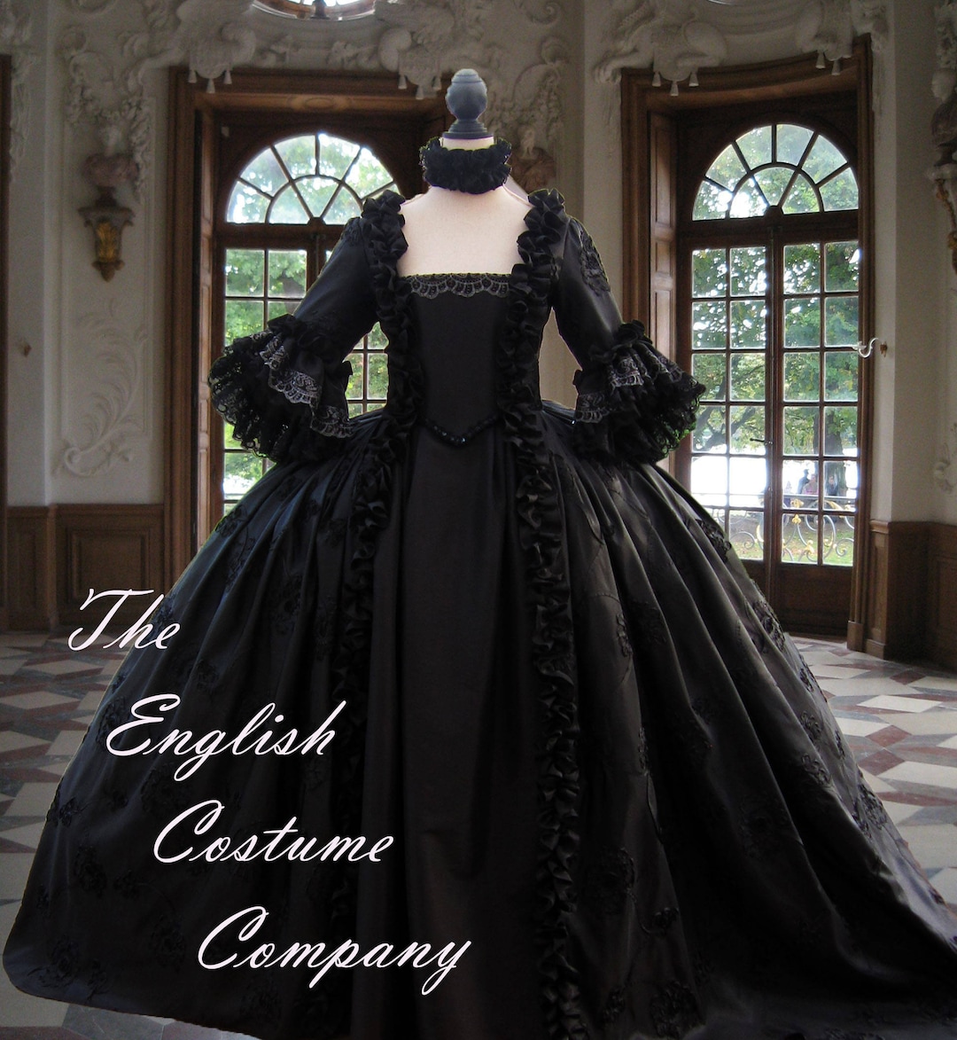 Vestido estilo María Antonieta georgiano colonial del siglo XVIII