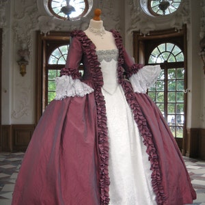 Beautiful dark pink shot taffeta. Marie Antoinette dress.  fully bones for bust uplift