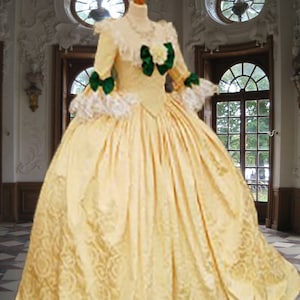 Laatste. Pre-pensioneringsuitverkoop. Klaar voor verzending: buste 34,5 tot 36,6. Versailles. Rococo Georgische 18e-eeuwse jurk.  Volledig gecorset..