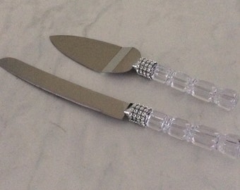 Bling Wedding Cake Knife and Server Set