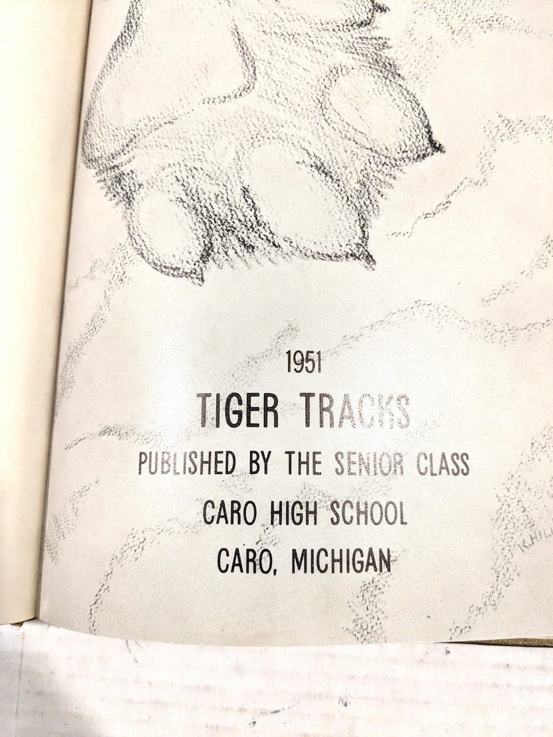 1951 Caro High School Yearbook Tiger Tracks, Caro, Michigan Etsy