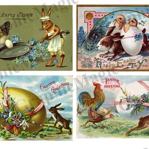 Easter Vintage Postcards Ephemera Kit, Printable Instand Download ...