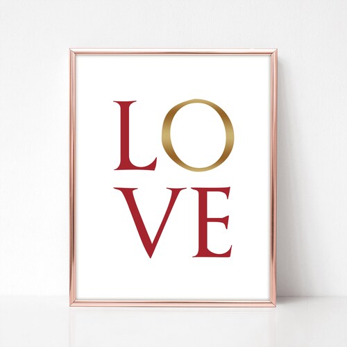 Love Wall Art Love Printable Valentines Day Wall Art Etsy