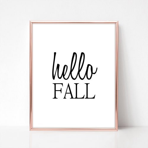 Hello Autumn Wall Art Printable Hello Fall Wall Decor DIY Etsy