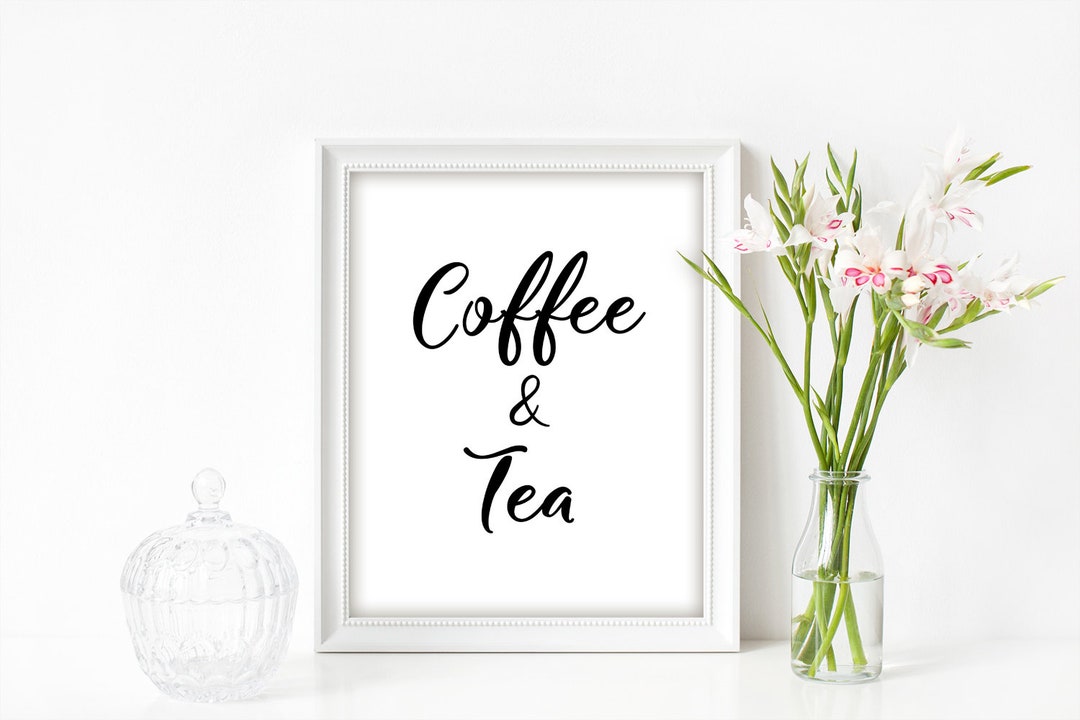 Coffee & Tea Sign 8x10 and 5x7 Printable, Warm up Here, Hot Drinks Bar ...