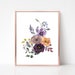 Purple Flower Downloadable Art Prints Set of 3, Printable Floral Art ...