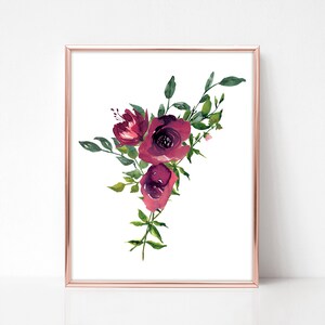 Red Rose Bouquet Digital Art Instant Download, DIY Printable Wall Art ...