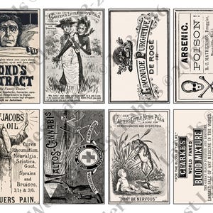 Vintage Halloween Labels Set #2, Printable Halloween Labels, Instant Download, Victorian Halloween Labels, Spooky Apothecary, Halloween Ads